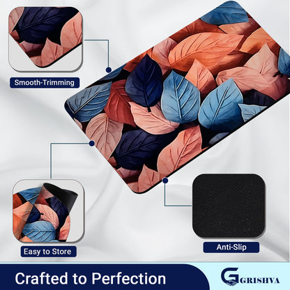 Grishva Premium Anti-Skid 3D  Pink Leaf  Bath Mat – Soft, Water-Absorbent & Durable Design