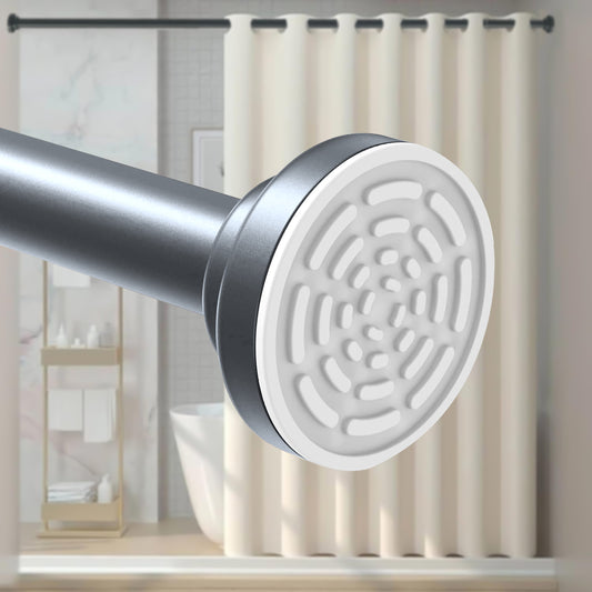 Grishva® Adjustable Extendable Shower Curtain Rod | Stainless Steel Tension Rod | No-Drill, Anti-Skid Spring Pull Rod for Bathroom, Kitchen & Windows  (Curtain Rods No Drilling for Wall)