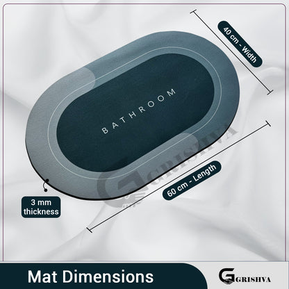 3.5mm Anti-Skid Water Soaking Bathroom Floor Mat – Green   | Soft, Quick-Dry & Non-Slip Mat