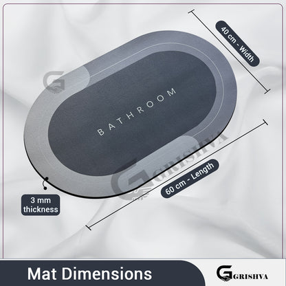 3.5mm Anti-Skid Water Soaking Bathroom Floor Mat – Grey | Soft, Quick-Dry & Non-Slip Mat