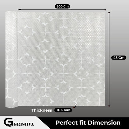 Waterproof Drawer Cabinet & Almirah Mat | Non-Slip, Washable & Cuttable Liner Mat for Shelves, Kitchen & Wardrobe(White-Star)