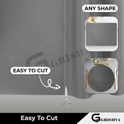 Waterproof Drawer Cabinet & Almirah Mat | Non-Slip, Washable & Cuttable Liner Mat for Shelves, Kitchen & Wardrobe(Grey)