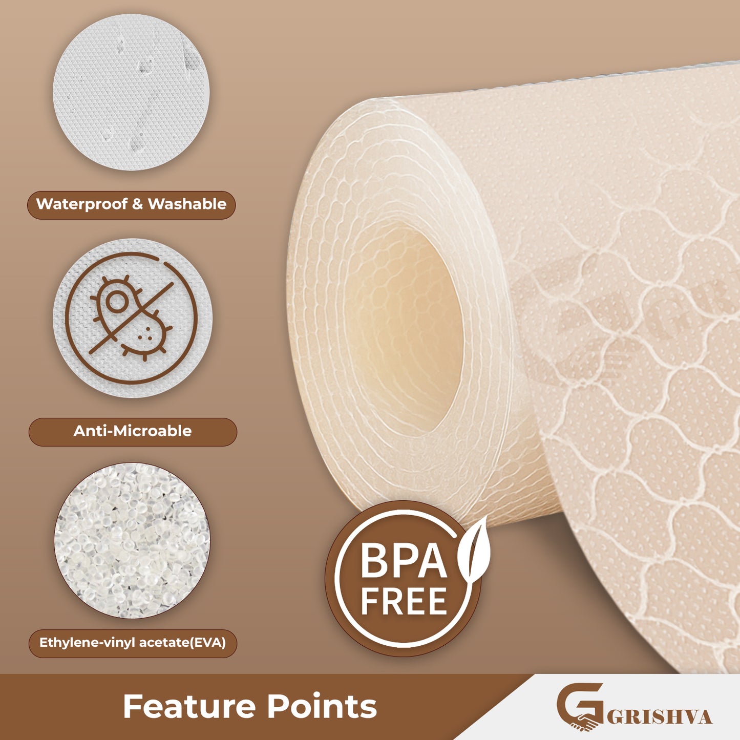 Waterproof Drawer Cabinet & Almirah Mat | Non-Slip, Washable & Cuttable Liner Mat for Shelves, Kitchen & Wardrobe(White-Net)