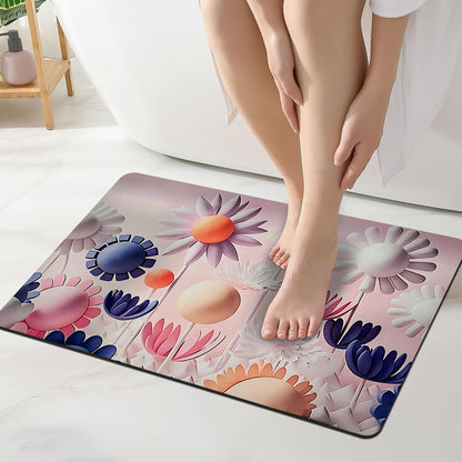 Grishva Premium Anti-Skid 3D Foam Print   Bath Mat – Soft, Water-Absorbent & Durable Design