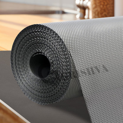 Waterproof Drawer Cabinet & Almirah Mat | Non-Slip, Washable & Cuttable Liner Mat for Shelves, Kitchen & Wardrobe(Grey)