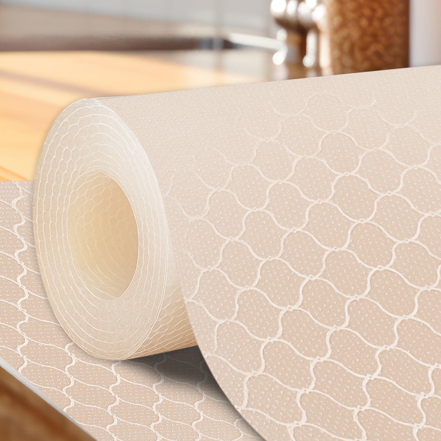 Waterproof Drawer Cabinet & Almirah Mat | Non-Slip, Washable & Cuttable Liner Mat for Shelves, Kitchen & Wardrobe(White-Net)