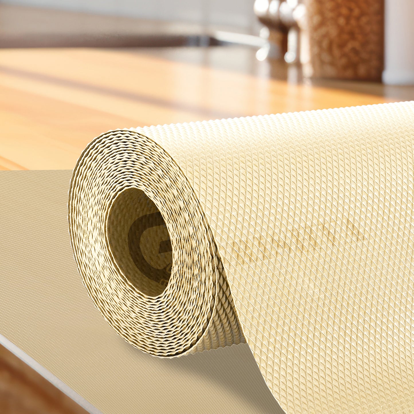 Waterproof Drawer Cabinet & Almirah Mat | Non-Slip, Washable & Cuttable Liner Mat for Shelves, Kitchen & Wardrobe(Beige)