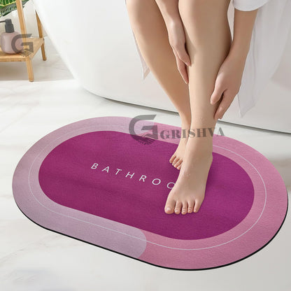 3.5mm Anti-Skid Water Soaking Bathroom Floor Mat – Grey | Soft, Quick-Dry & Non-Slip Mat