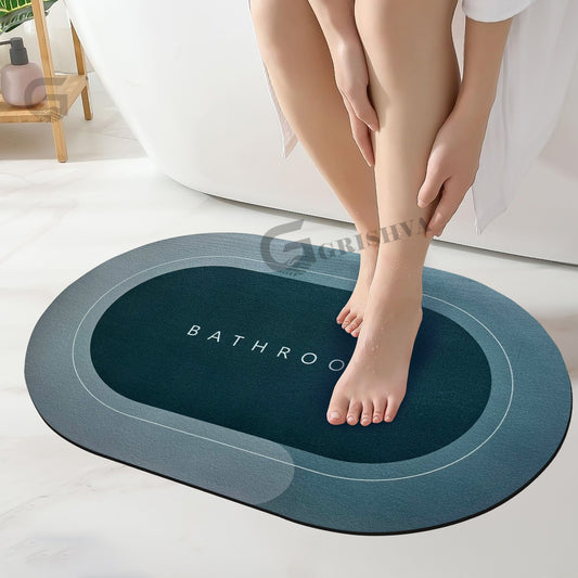3.5mm Anti-Skid Water Soaking Bathroom Floor Mat – Green   | Soft, Quick-Dry & Non-Slip Mat