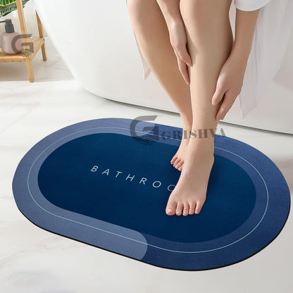 3.5mm Anti-Skid Water Soaking Bathroom Floor Mat – Grey | Soft, Quick-Dry & Non-Slip Mat