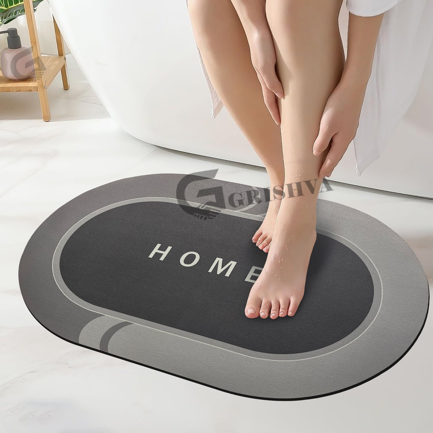 Premium 3.5mm Grey Anti-Skid Water Soaking Home Mat – Soft, Quick-Dry & Durable for Bathroom or Floor Use