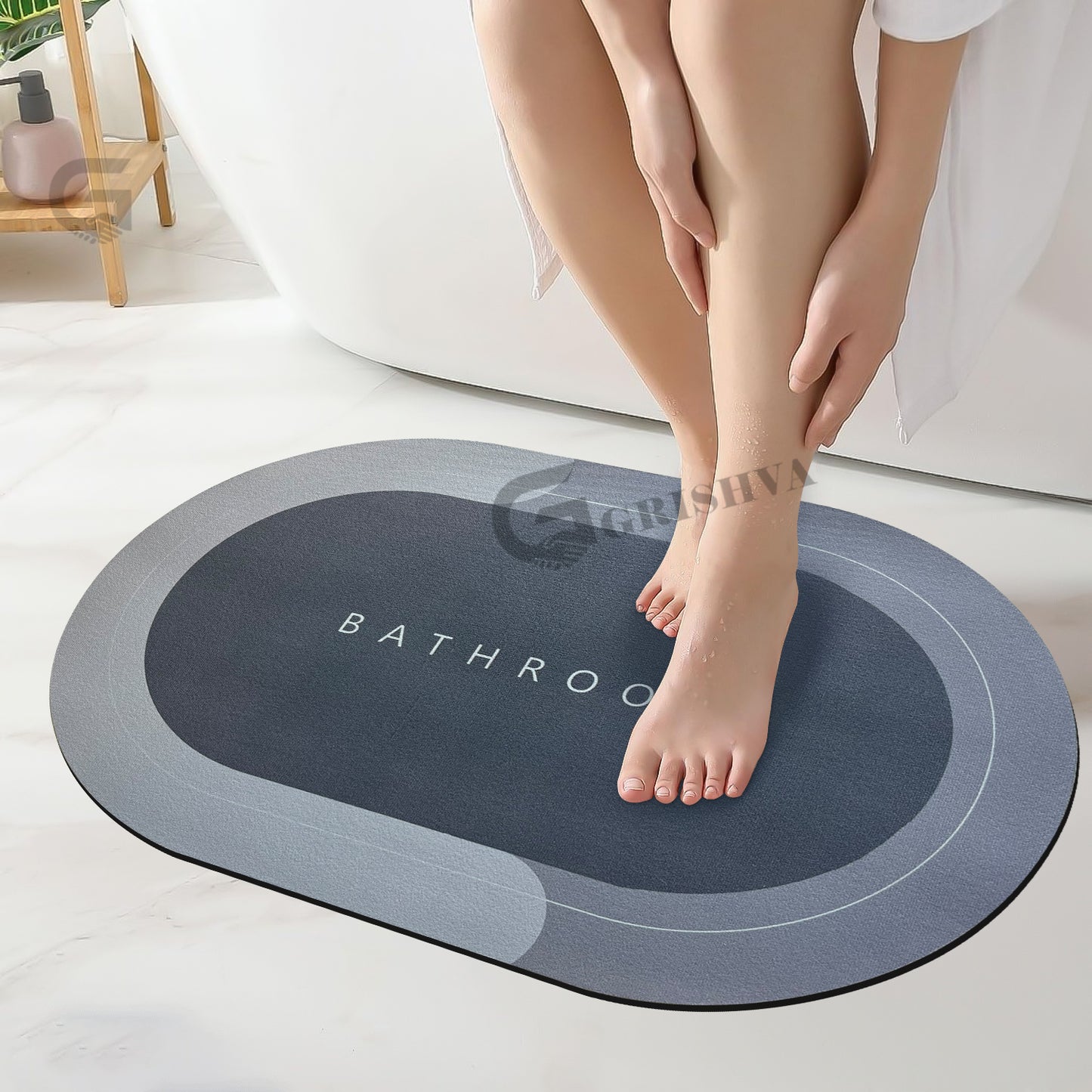 3.5mm Anti-Skid Water Soaking Bathroom Floor Mat – Green   | Soft, Quick-Dry & Non-Slip Mat