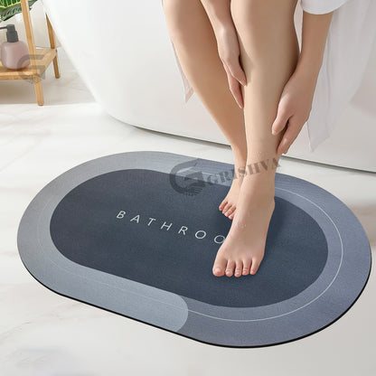 3.5mm Anti-Skid Water Soaking Bathroom Floor Mat – Green   | Soft, Quick-Dry & Non-Slip Mat