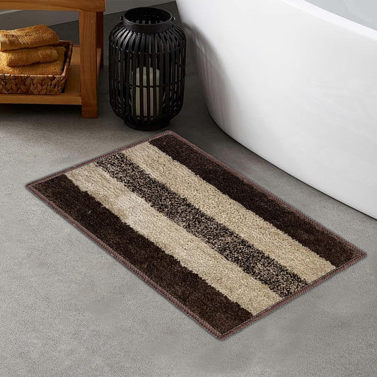 Premium Microfiber Anti-Skid Bath Mat – Soft, Quick-Dry & Water Absorbent Door Floor Mat (Brown)