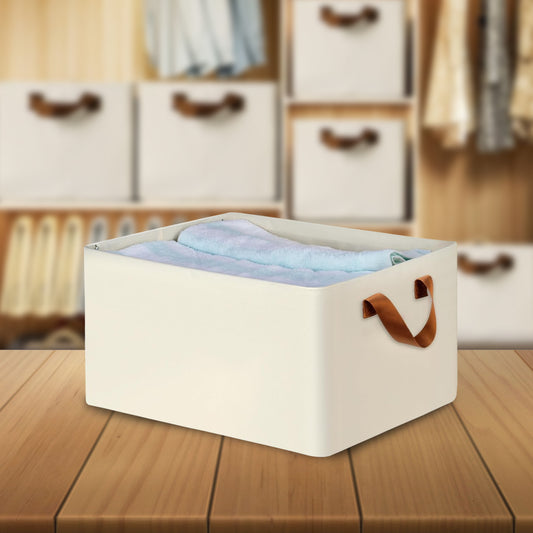 Grishva® Foldable Wardrobe Organizer Box with Handle | Large Storage Basket for Clothes, Toys, Blankets & More | Closet Drawer Storage Box | Space-Saving & Durable Design