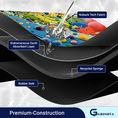 Grishva Premium Anti-Skid 3D Rainbow  Print   Bath Mat – Soft, Water-Absorbent & Durable Design