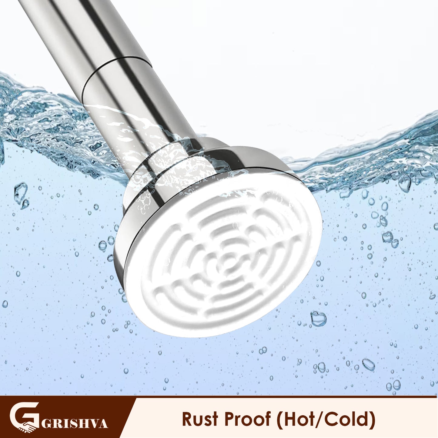 Grishva® Adjustable Extendable Shower Curtain Rod | Stainless Steel Tension Rod | No-Drill, Anti-Skid Spring Pull Rod for Bathroom, Kitchen & Windows  (Curtain Rods No Drilling for Wall)