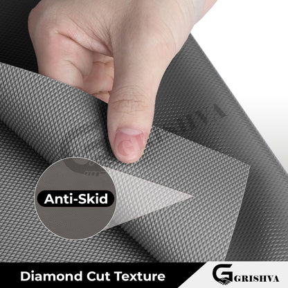 Waterproof Drawer Cabinet & Almirah Mat | Non-Slip, Washable & Cuttable Liner Mat for Shelves, Kitchen & Wardrobe(Grey)