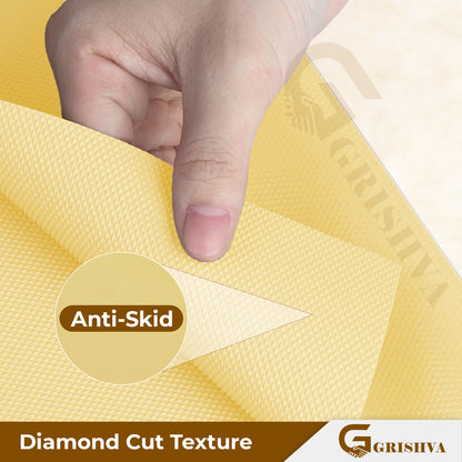 Waterproof Drawer Cabinet & Almirah Mat | Non-Slip, Washable & Cuttable Liner Mat for Shelves, Kitchen & Wardrobe(Beige)