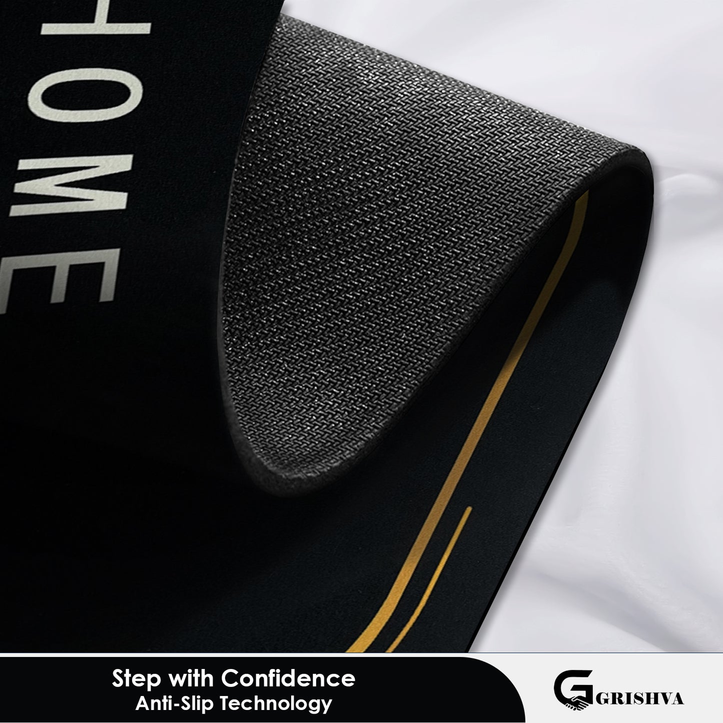 Premium 3.5mm Golden Black Anti-Skid Water Soaking Home Mat – Soft, Quick-Dry & Durable for Bathroom or Floor Use