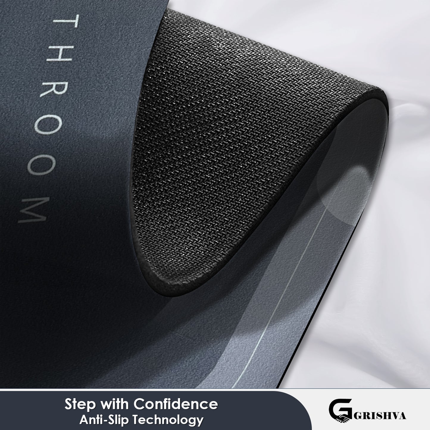 3.5mm Anti-Skid Water Soaking Bathroom Floor Mat – Grey | Soft, Quick-Dry & Non-Slip Mat