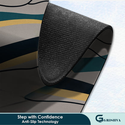 Grishva Premium Anti-Skid 3D Grey Liner   Bath Mat – Soft, Water-Absorbent & Durable Design