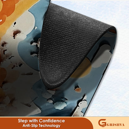 Grishva Premium Anti-Skid 3D Mountain  Print   Bath Mat – Soft, Water-Absorbent & Durable Design