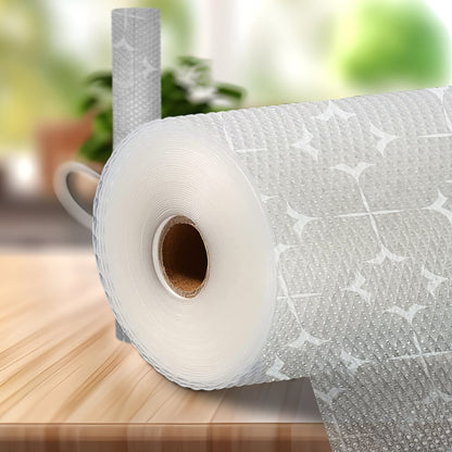 Waterproof Drawer Cabinet & Almirah Mat | Non-Slip, Washable & Cuttable Liner Mat for Shelves, Kitchen & Wardrobe(White-Star)